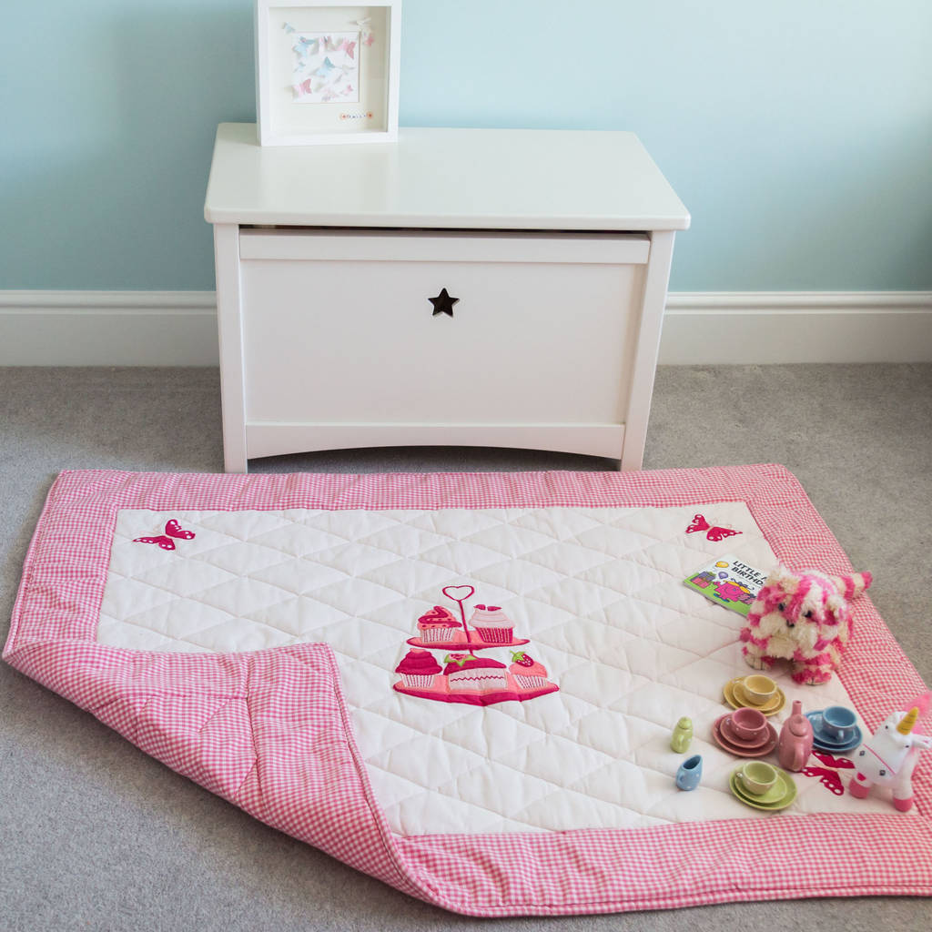 Children's Pink Butterfly And Cupcake Floor Mat, 1 of 3
