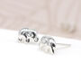 Elephant Stud Earrings In Sterling Silver, thumbnail 1 of 12
