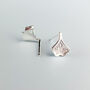 Sterling Silver Dainty Leaf Stud Earrings, thumbnail 3 of 5