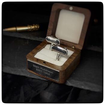 Personalised Silver Coloured Skateboard Cufflinks, 2 of 10