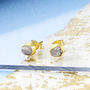 Rough Diamond Rose/Gold Plated Silver Stud Earrings, thumbnail 6 of 7