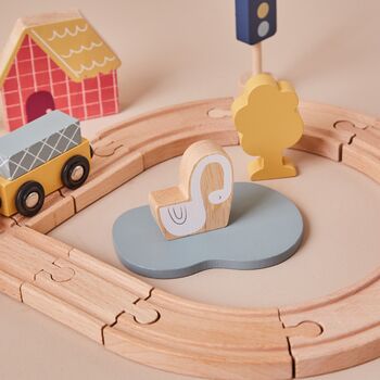Children's Wooden Toy Train Play Set, 4 of 6