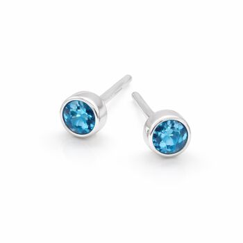 Sterling Silver December Birthstone Stud Earrings – 7mm, 6 of 7