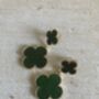 Emerald Green Four Leaf Clover Dangle Drop Earrings, thumbnail 4 of 5
