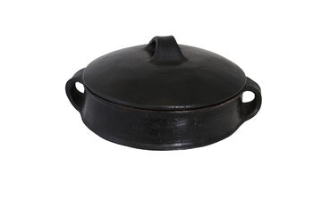 Traditional Black Terracotta Casserole Dish, Two Sizes, 2 of 2