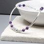 Amethyst Gemstone And Sterling Silver Bracelet, February Birthstone Jewellery, thumbnail 2 of 6