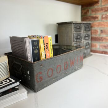 Industrial Vintage Galvanised Metal Storage Box Or Planter, 4 of 4