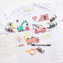 Tractor And Diggers Kids T Shirt Painting Craft Kit Box, thumbnail 5 of 12