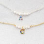 Pearl Bar Necklace With Rainbow Initial, thumbnail 8 of 10