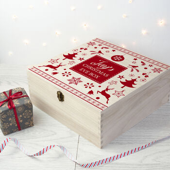 Personalised Festive Scandi Print Christmas Eve Box, 4 of 6