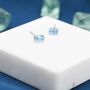 Natural Blue Topaz Stud Earrings Sterling Silver, thumbnail 4 of 11