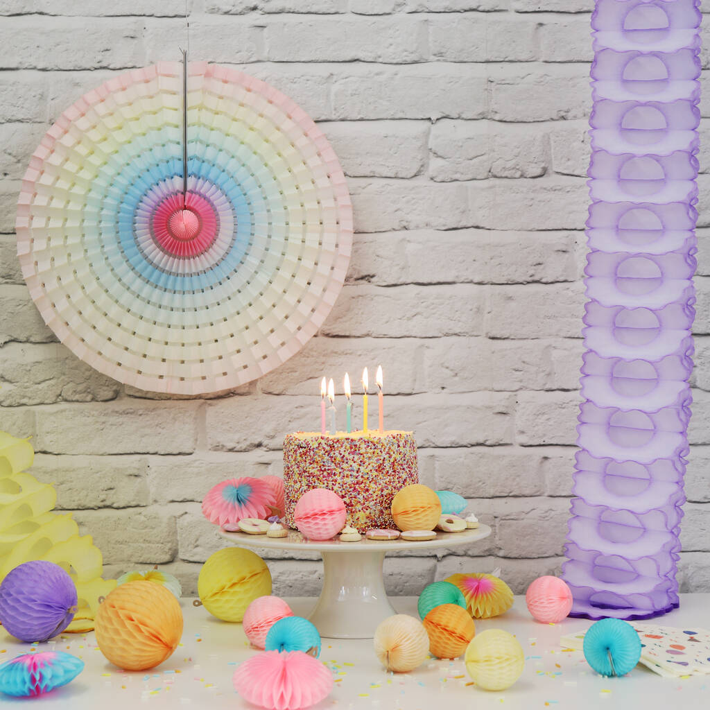 Striped Paper Fan Decoration Pastel By The Conscious