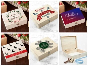 Personalised Family Wooden Christmas Eve Box, 2 of 11