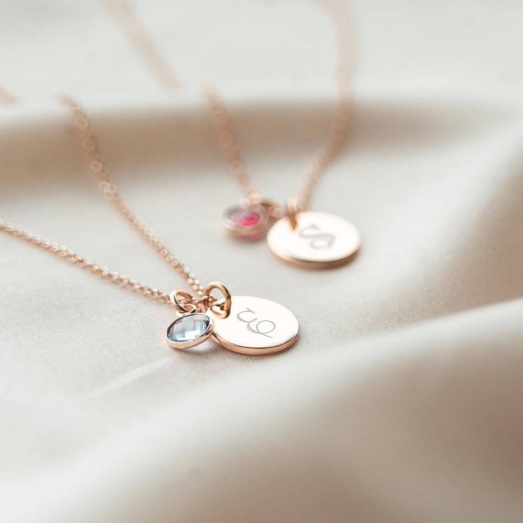 Personalised Initial Birthstone Necklace, 1 of 12