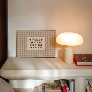 These Are The Good Old Days Gingham Wall Print, 5 of 7