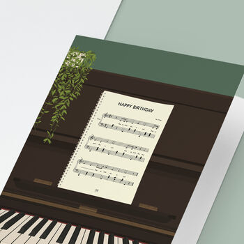 Piano Music Birthday Card | Sheet Music Card, 3 of 8
