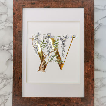 W Is For Wisteria Illuminated Botanical Print, 4 of 6
