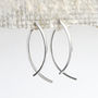 Sterling Silver Ribbon Bar Two Part Stud Earrings, thumbnail 2 of 4