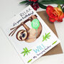Personalised Sloth 'Relax' Birthday Card For Him, thumbnail 8 of 9