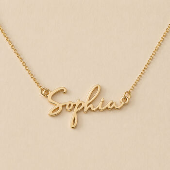 Personalised Name Necklace, Signature Script In Gold Or Sterling Silver, 3 of 11