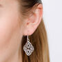 Filigree Sterling Silver Drop Earrings, thumbnail 1 of 4
