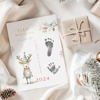 First Christmas Large Inkless Print Kit With Gold Foil Personalisation, 2 of 6