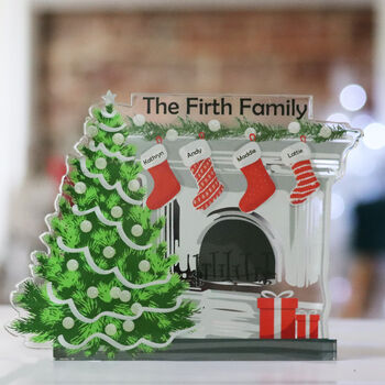 Personalised Family Christmas Fireplace Ornament, 3 of 10