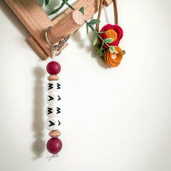 Handmade Plum Mama Keychain | Handbag Charm | Mum Gift, 2 of 3