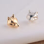 Fox Stud Earrings, Sterling Silver Or Gold Plated, thumbnail 1 of 6
