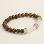 Wood And Crystal Beaded Bracelet, thumbnail 1 of 4