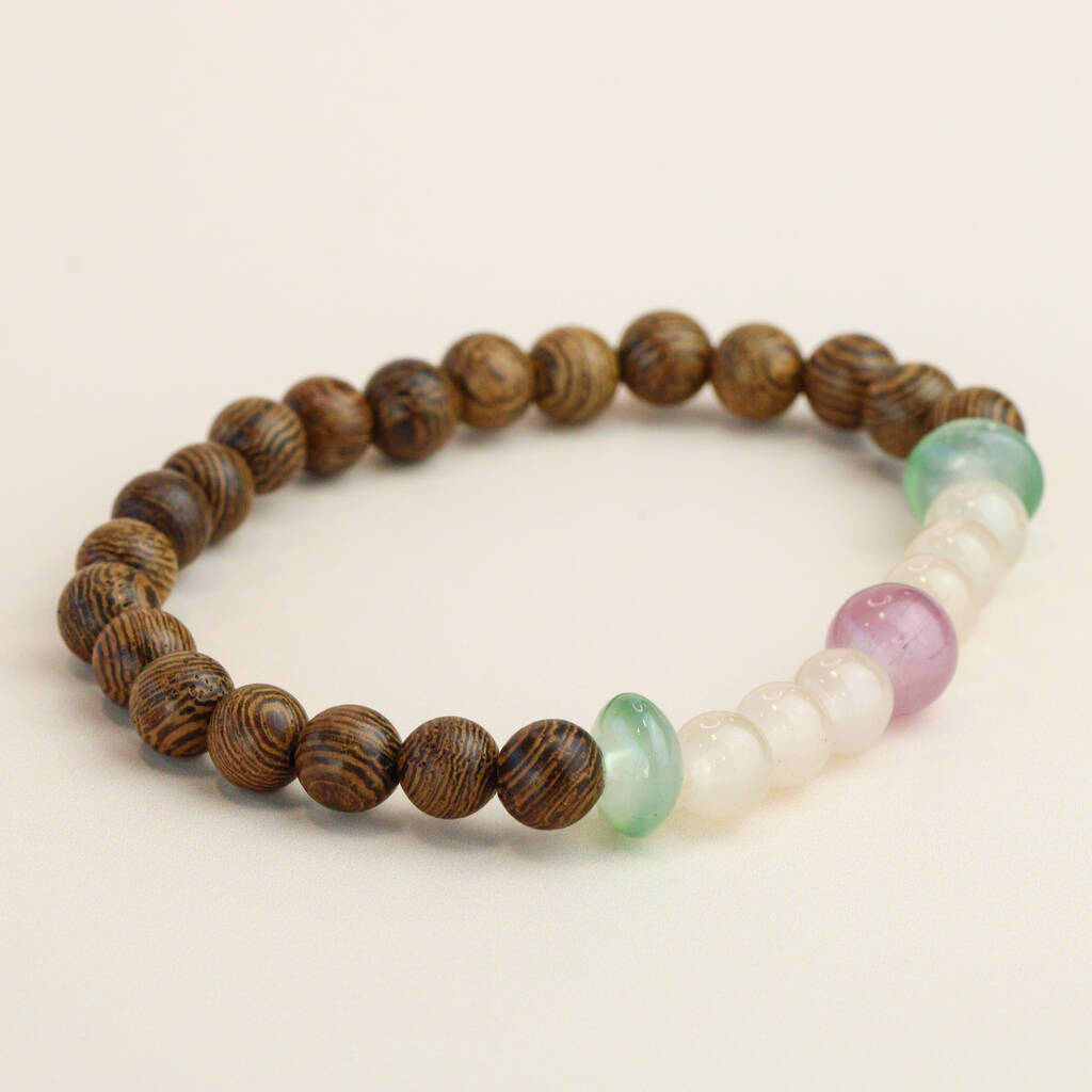 Wood And Crystal Beaded Bracelet, 1 of 4