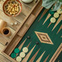 Manopoulos Walnut And Oak Green 19'x12' Backgammon, thumbnail 9 of 12