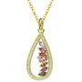 Teardrop Tourmaline 18k Gold Plated Necklace, thumbnail 3 of 5