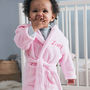 Personalised Soft Baby/Child's Dressing Gown In Pink, thumbnail 1 of 12