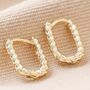 Rope Oval Huggie Hoop Earrings, thumbnail 6 of 12