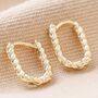 Rope Oval Huggie Hoop Earrings, thumbnail 6 of 11