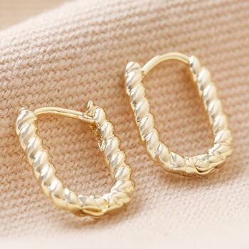 Rope Oval Huggie Hoop Earrings, 6 of 12
