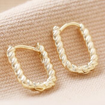 Rope Oval Huggie Hoop Earrings, 6 of 11