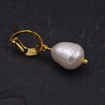 Genuine Fresh Water Pearl Drop Stud Earrings, 5 of 9