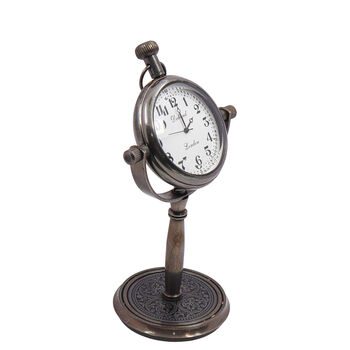 Personalised 8th Anniversary Gift Bronze Desk Clock, 6 of 9