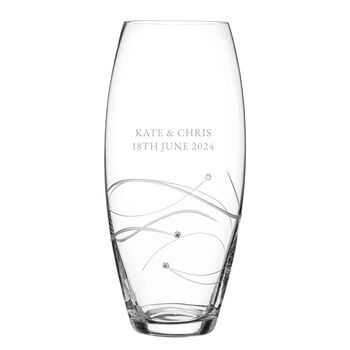 Personalised Tapered Spiral Barrel Vase With Crystals, 9 of 9