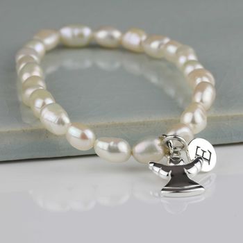 Personalised Freshwater Pearl Angel Bracelet, 3 of 4