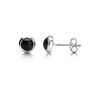 Round Black Onyx Studs In Sterling Silver, thumbnail 1 of 3