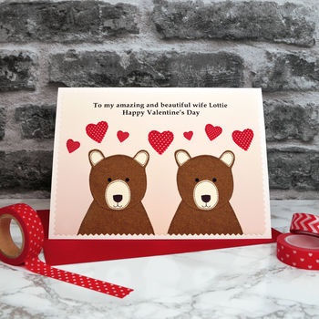 'Bears In Love' Personalised Valentines Card, 2 of 4