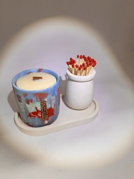 Refillable Pot Set, Scented Candle, Tray And Match Pot, 3 of 5