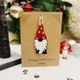 Personalised Grandson Decoration Gnome Christmas Card, thumbnail 3 of 7