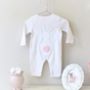 Bunny Embroidered Babygrow With Pompom Tail, thumbnail 1 of 4