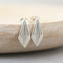 Geometric Earrings. Silver Art Deco Studs Earrings, thumbnail 4 of 10