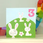 Age Three Bunny Birthday Card, thumbnail 1 of 2