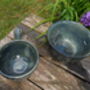 Set Of Two Reactive Glaze Handled Brûlée Bowls In Mist, thumbnail 3 of 10